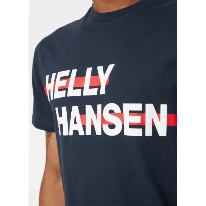 N682831 t-shirt con grafica rwb da uomo Helly-Hansen rosso