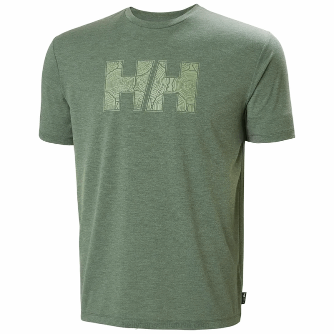 N682844 t-shirt da uomo con grafica riciclata skog Helly-Hansen nevicare