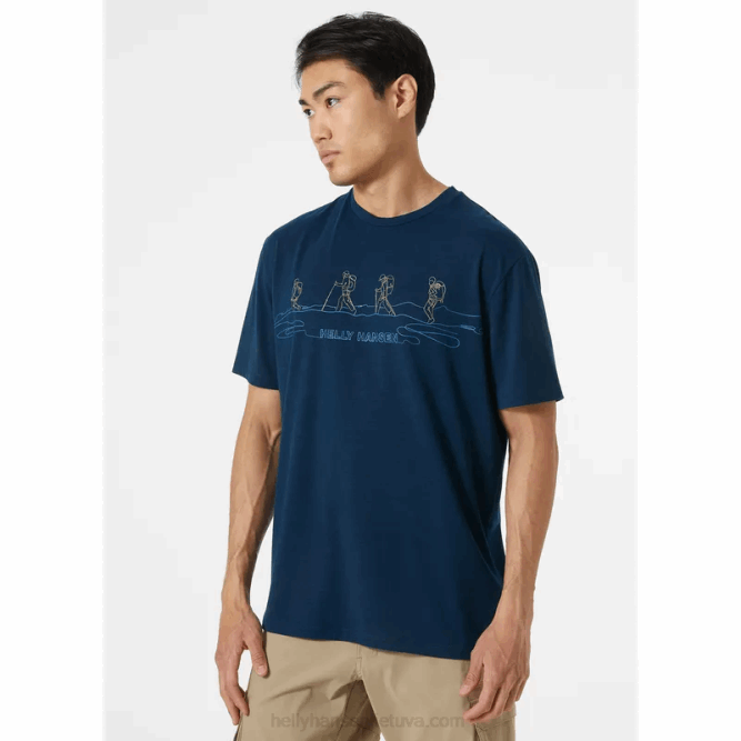 N682845 t-shirt da uomo con grafica riciclata skog Helly-Hansen mela di abete rosso