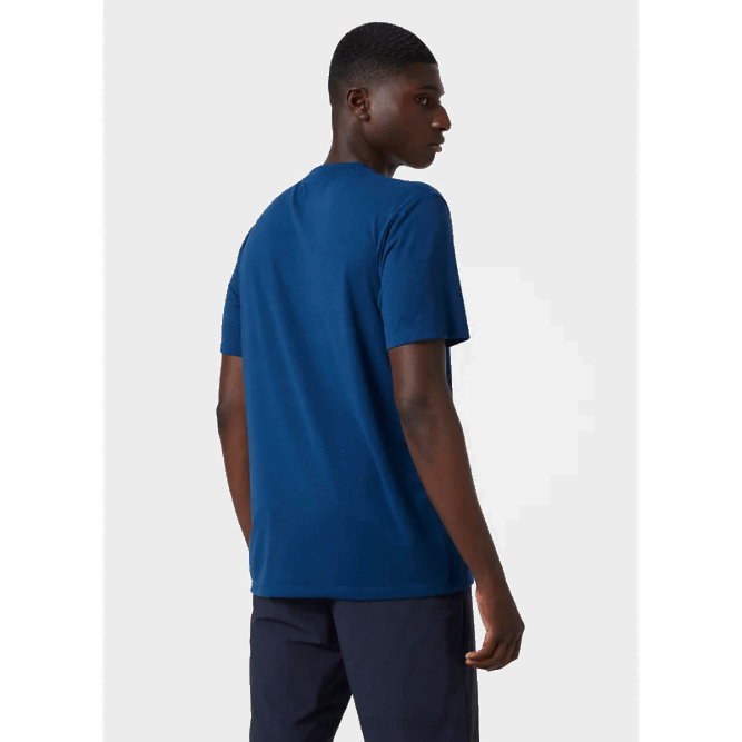 N682848 t-shirt da uomo con grafica riciclata skog Helly-Hansen azzurrite mel