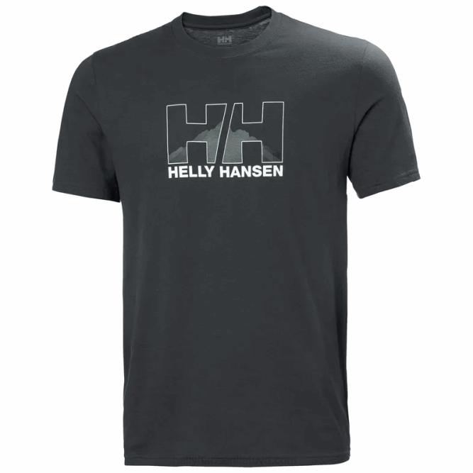 N682886 t-shirt con grafica nord da uomo Helly-Hansen bianco