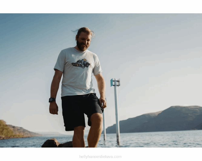 N682888 t-shirt da uomo in cotone biologico f2f Helly-Hansen bianco