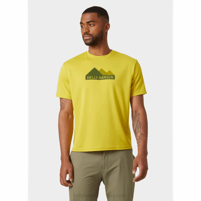 N682892 t-shirt con grafica hh tech da uomo Helly-Hansen melange grigio