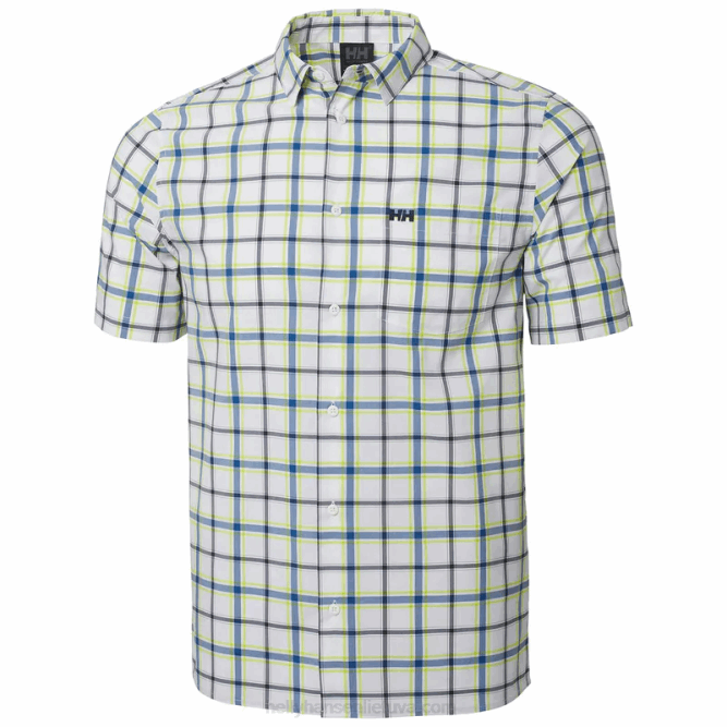 N682906 camicia da uomo a maniche corte ad asciugatura rapida fjord 2.0 Helly-Hansen blu acceso
