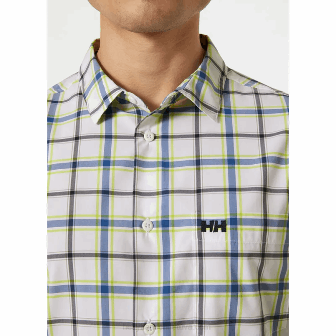 N682906 camicia da uomo a maniche corte ad asciugatura rapida fjord 2.0 Helly-Hansen blu acceso