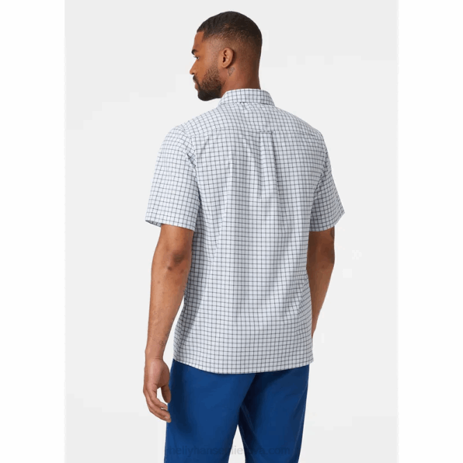 N682907 camicia da uomo a maniche corte ad asciugatura rapida fjord 2.0 Helly-Hansen azzurrite