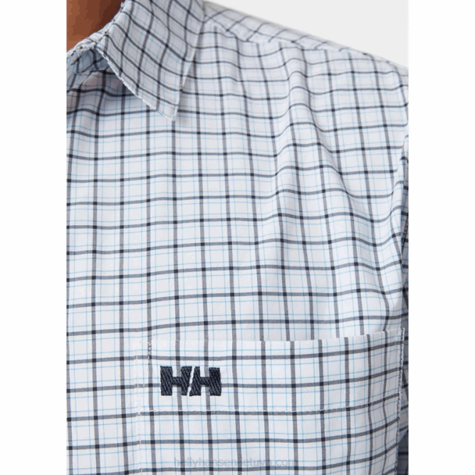 N682907 camicia da uomo a maniche corte ad asciugatura rapida fjord 2.0 Helly-Hansen azzurrite