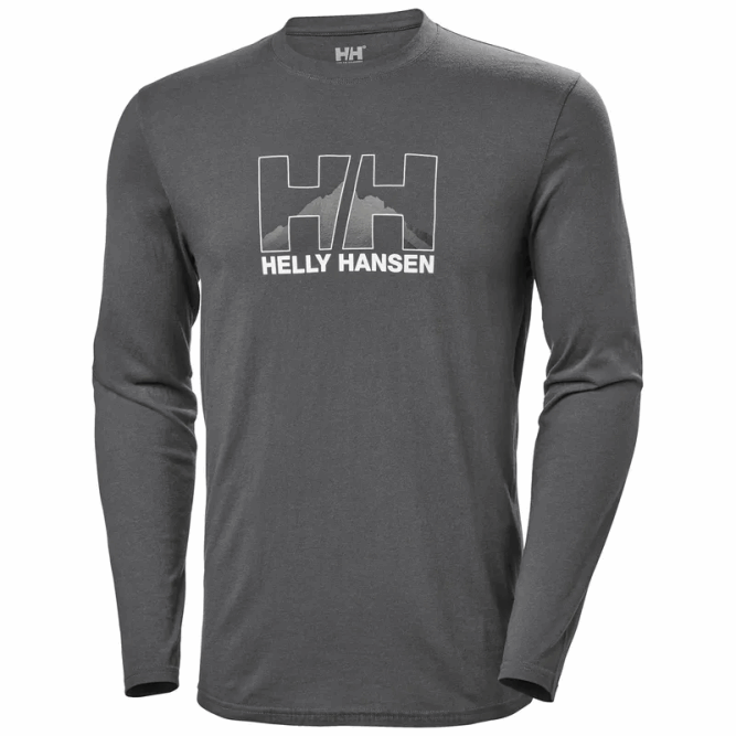 N682912 t-shirt a maniche lunghe con grafica nord da uomo Helly-Hansen bianco