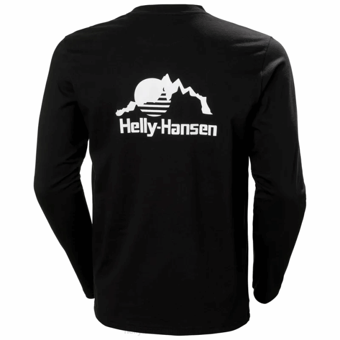 N682936 maglietta a maniche lunghe yu20 da uomo Helly-Hansen nero