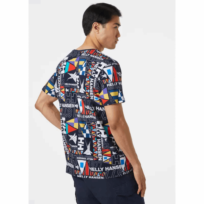 N682955 t-shirt da uomo in cotone biologico newport Helly-Hansen borgo oceanico