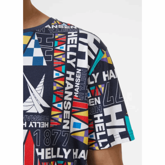 N682955 t-shirt da uomo in cotone biologico newport Helly-Hansen borgo oceanico