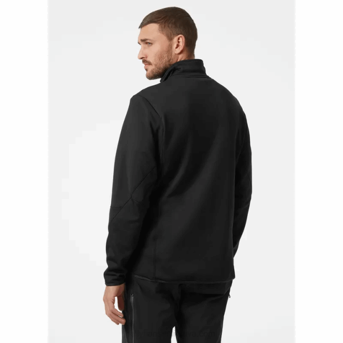 N682507 giacca outdoor da uomo in pile con mezza zip alpha zero Helly-Hansen ebano