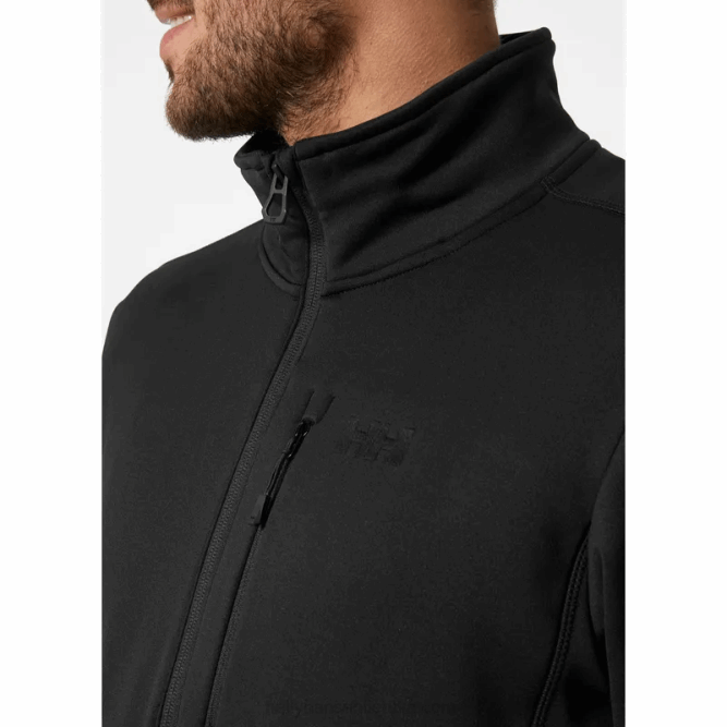N682507 giacca outdoor da uomo in pile con mezza zip alpha zero Helly-Hansen ebano