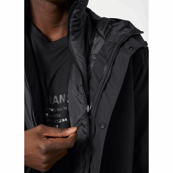 N682279 giacca shell e isolante juell 3 in 1 da uomo Helly-Hansen nero
