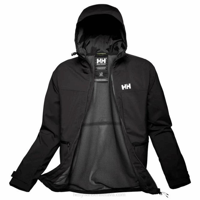 N682232 giacca antipioggia con cappuccio move da uomo Helly-Hansen nero