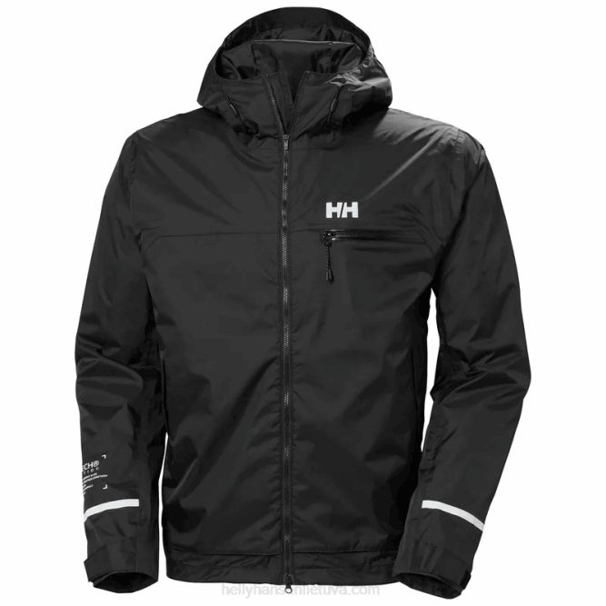 N682237 giacca antipioggia da ciclismo con cappuccio da uomo Helly-Hansen nero