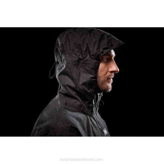 N682237 giacca antipioggia da ciclismo con cappuccio da uomo Helly-Hansen nero