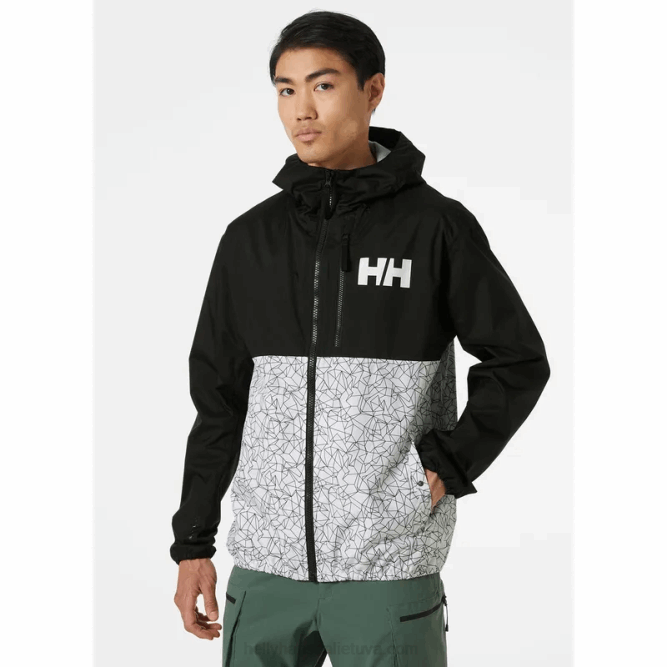 N682284 belfast 2 giacca da uomo impacchettabile Helly-Hansen nero