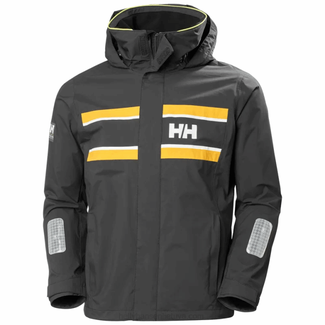 N682110 giacca da vela da uomo saltholm Helly-Hansen ebano