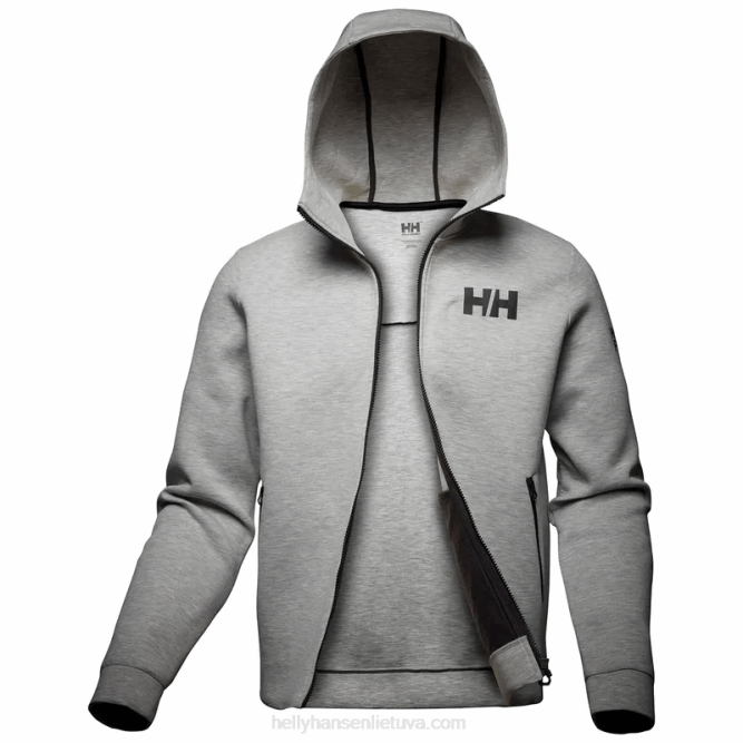 N68281 giacca da uomo hp ocean sailing full zip 2.0 Helly-Hansen melange grigio