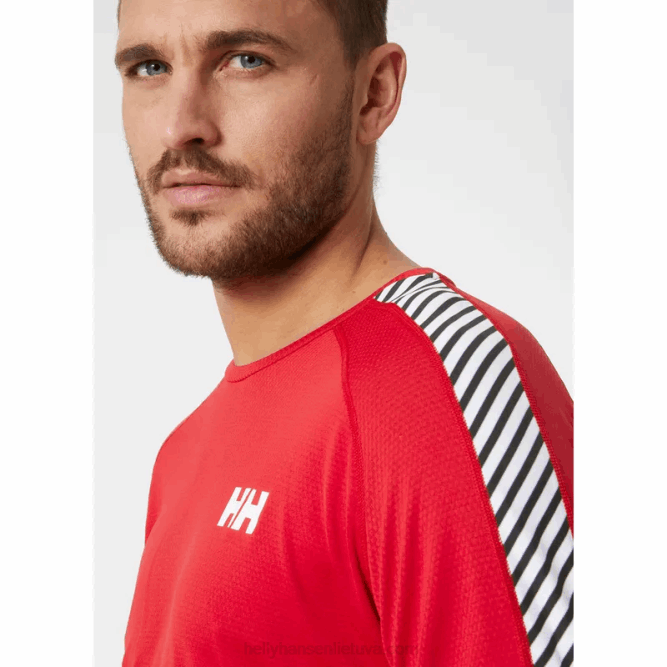 N6821037 maglia intima da uomo lifa active stripe crew Helly-Hansen lampone