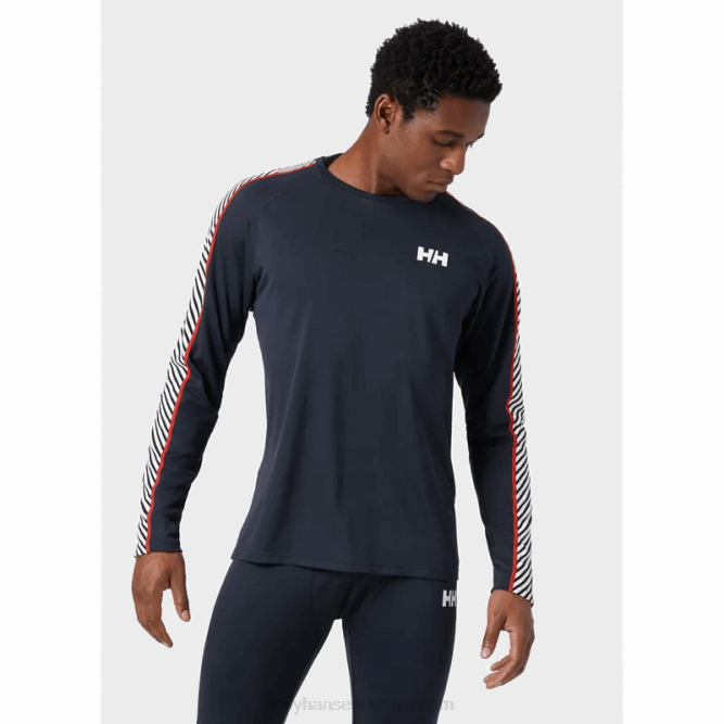 N6821039 maglia intima da uomo lifa active stripe crew Helly-Hansen nero