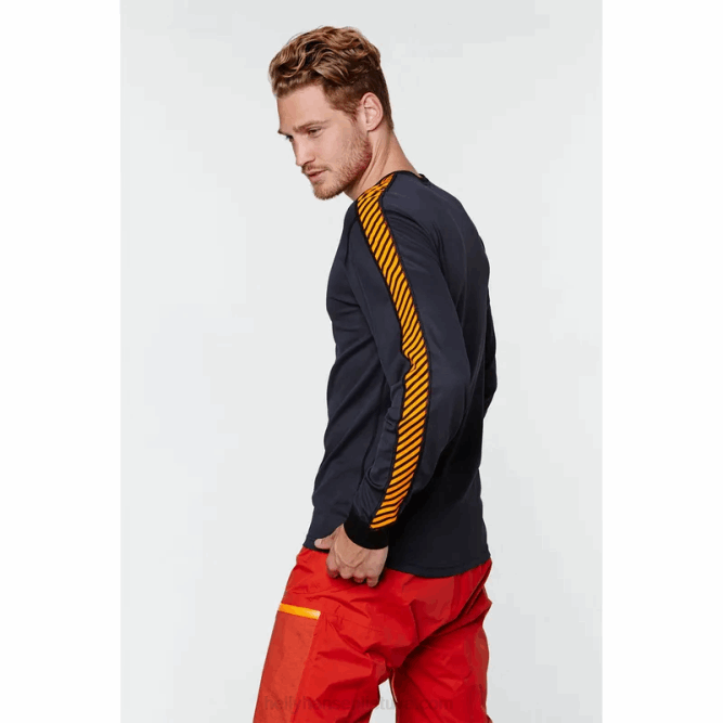 N6821046 maglia intima da uomo a manica lunga con righe hh lifa Helly-Hansen nero