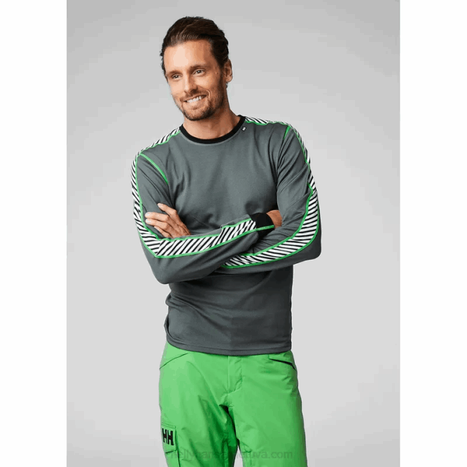 N6821046 maglia intima da uomo a manica lunga con righe hh lifa Helly-Hansen nero