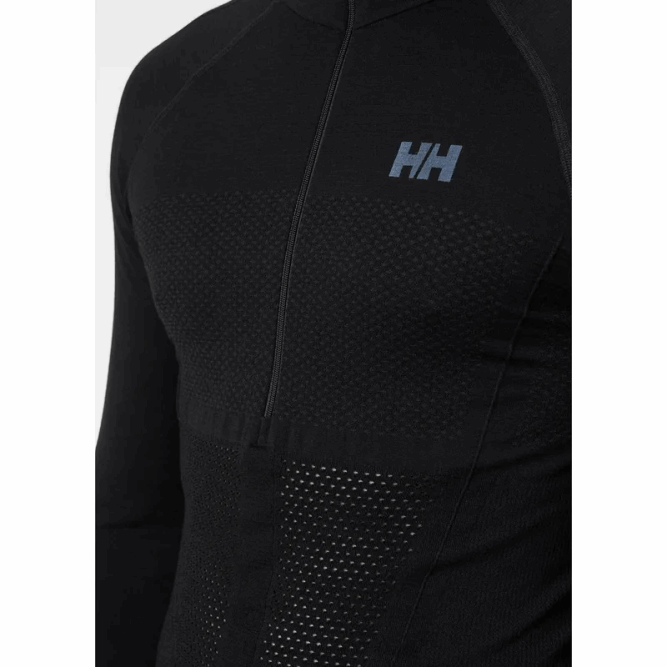 N6821058 strato base con mezza zip senza cuciture h1 pro lifa da uomo Helly-Hansen nero