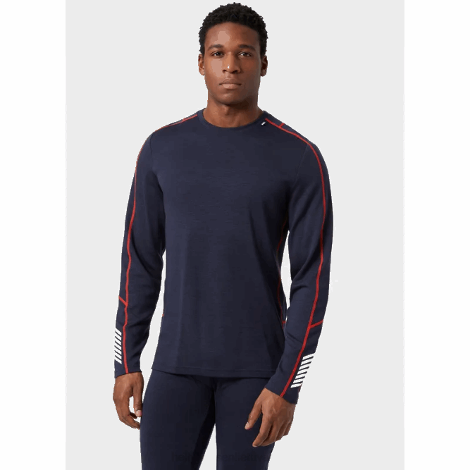 N6821082 strato base 2-in-1 per l'equipaggio leggero merino lifa da uomo Helly-Hansen primavera più buia