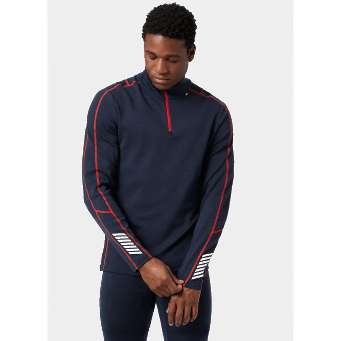 N6821093 intimo leggero 2 in 1 con mezza zip da uomo lifa merino Helly-Hansen nero