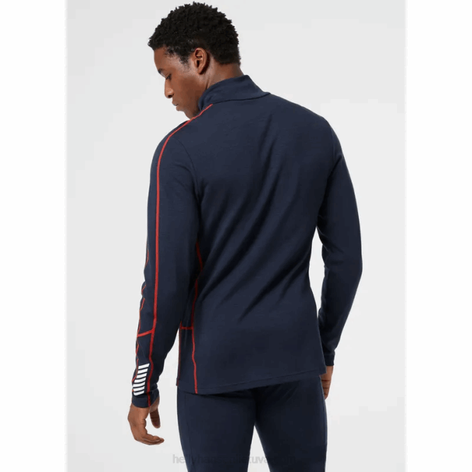 N6821093 intimo leggero 2 in 1 con mezza zip da uomo lifa merino Helly-Hansen nero