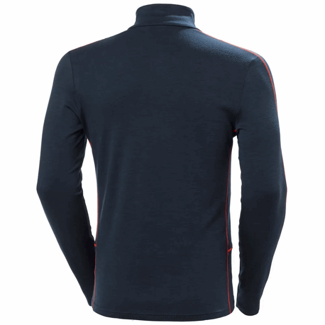 N6821093 intimo leggero 2 in 1 con mezza zip da uomo lifa merino Helly-Hansen nero
