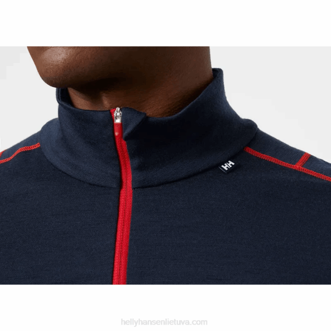 N6821093 intimo leggero 2 in 1 con mezza zip da uomo lifa merino Helly-Hansen nero