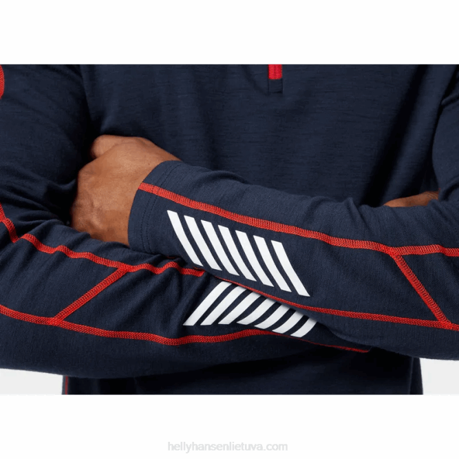 N6821093 intimo leggero 2 in 1 con mezza zip da uomo lifa merino Helly-Hansen nero